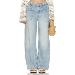 Free People Light Blue Flare & Wide Leg Jeans